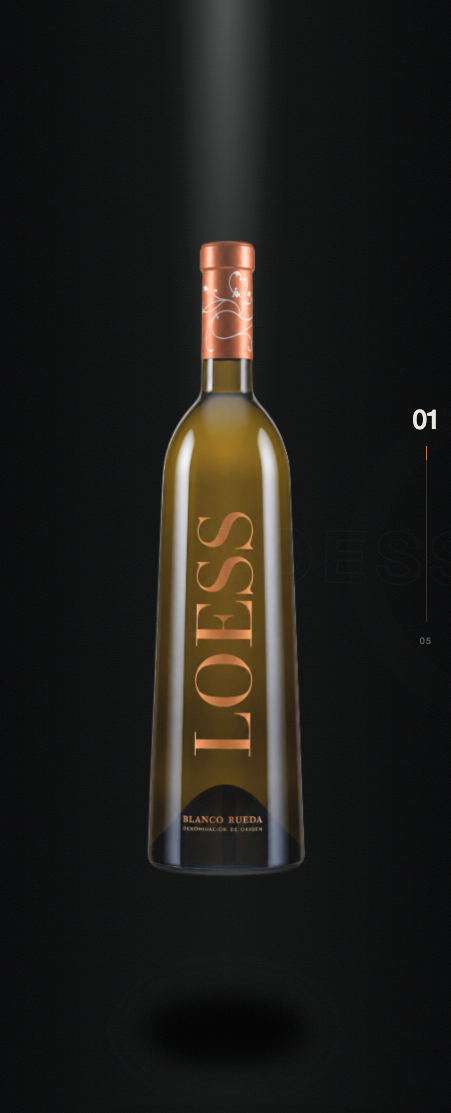 Presentación visual de la botella Loess Verdejo